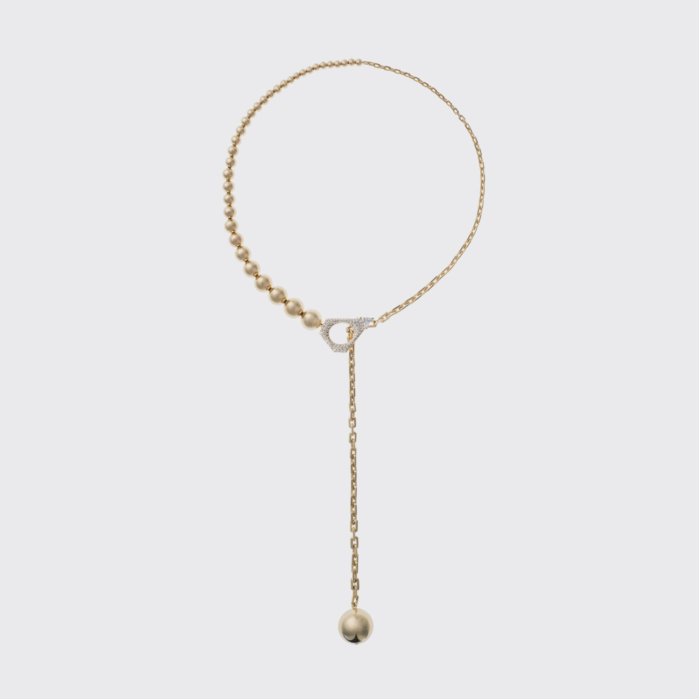 Yellow gold necklace with white diamonds