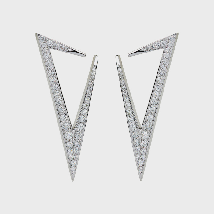White gold earrings with white diamonds