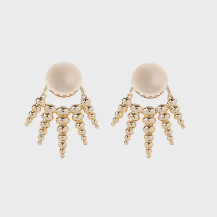 Yellow gold earrings with yellow gold studs